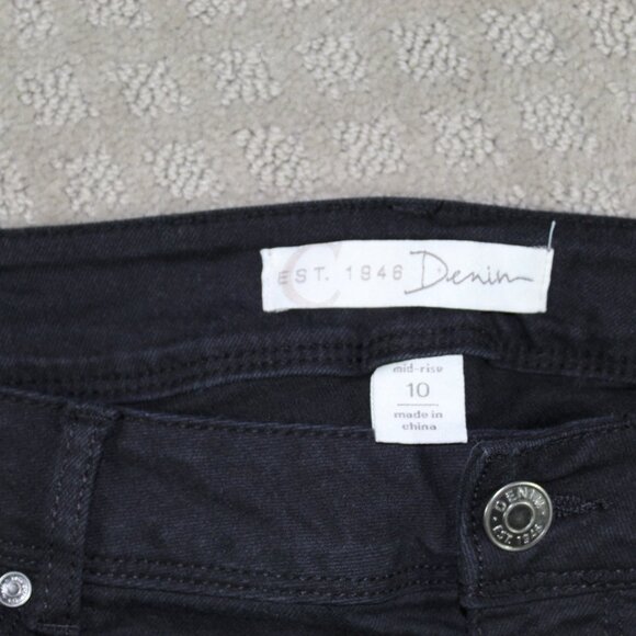 C est 1946 Denim Women's Sz 10 Black Raw Hem Jeans - Picture 3 of 6